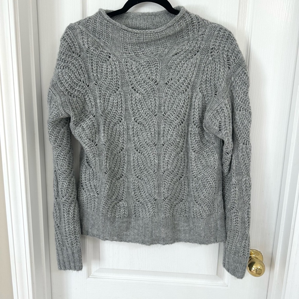 J. Crew Gray Cable Knit Sweater